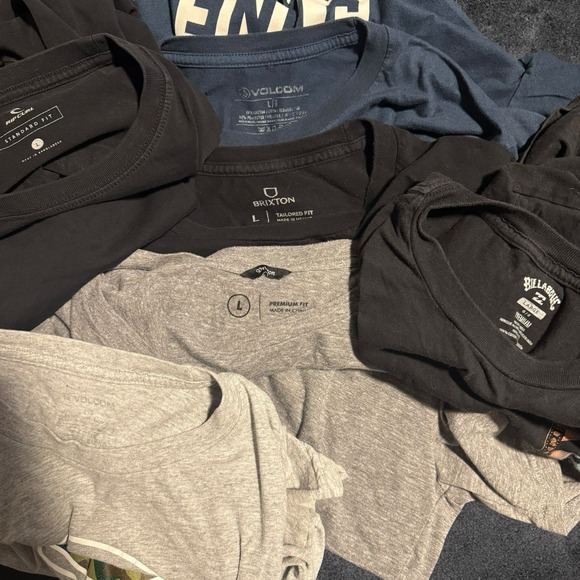 Surf Skate T Shirt Lot 6 Mens L Volcom Billabong Rip Curl Brixton Graphic Tees - Picture 4 of 4